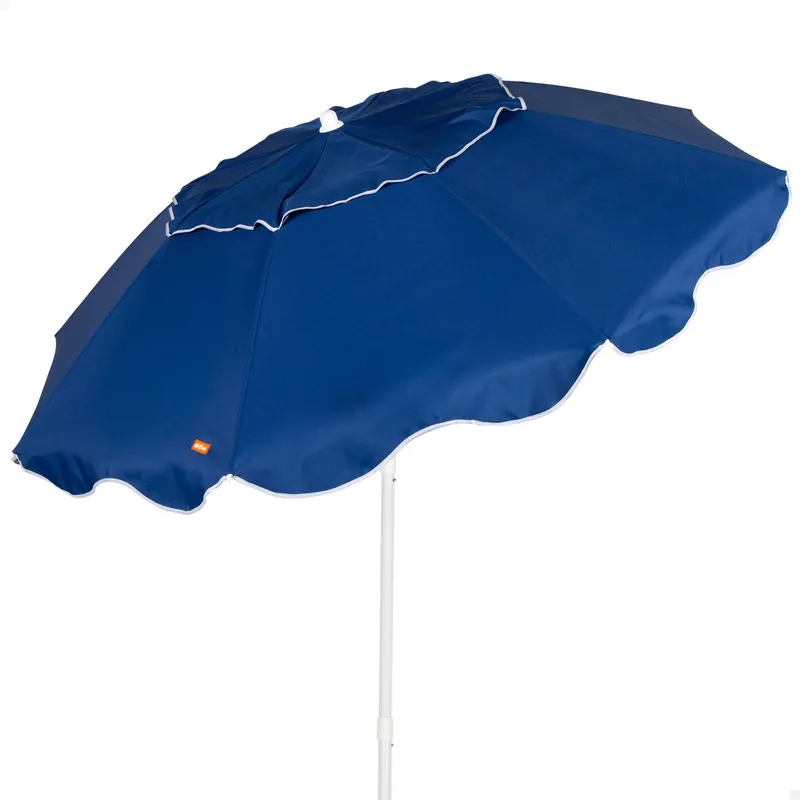 Aktive Sombrilla playa 8 varillas 200 cm azul plegado compacto - Jardín