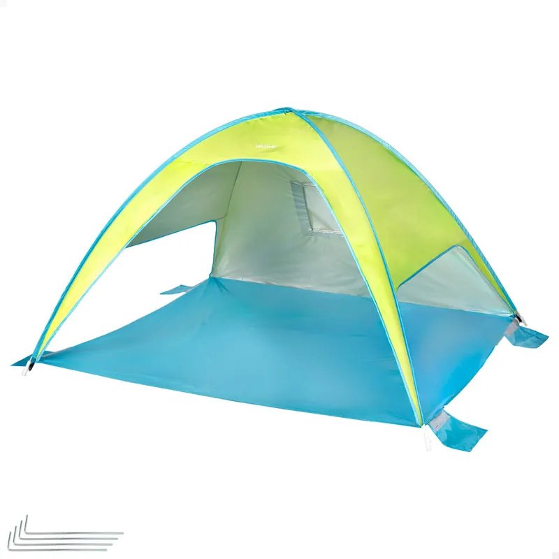 Aktive Tienda de playa paravientos Pop Up verde y azul 175x150x105 cm - Jardín