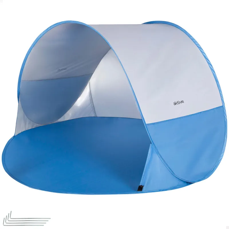 Aktive Tienda paravientos playa Pop Up azul 148x148x90 cm - Jardín