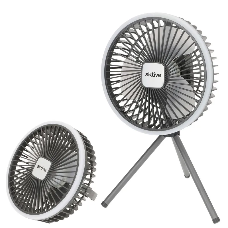 Aktive Ventilador portátil silencioso 3 en 1 c/luz y carga USB - Electrodomésticos