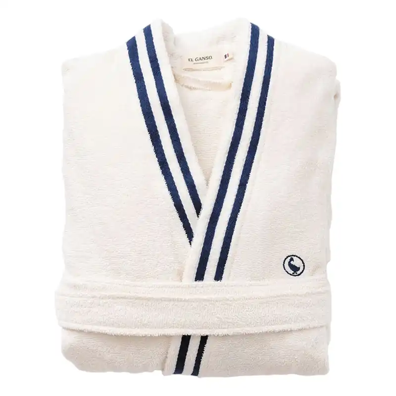 Albornoz color crudo M/L 320GSM 100% Algodón liso con logo bordado El Ganso - Textil