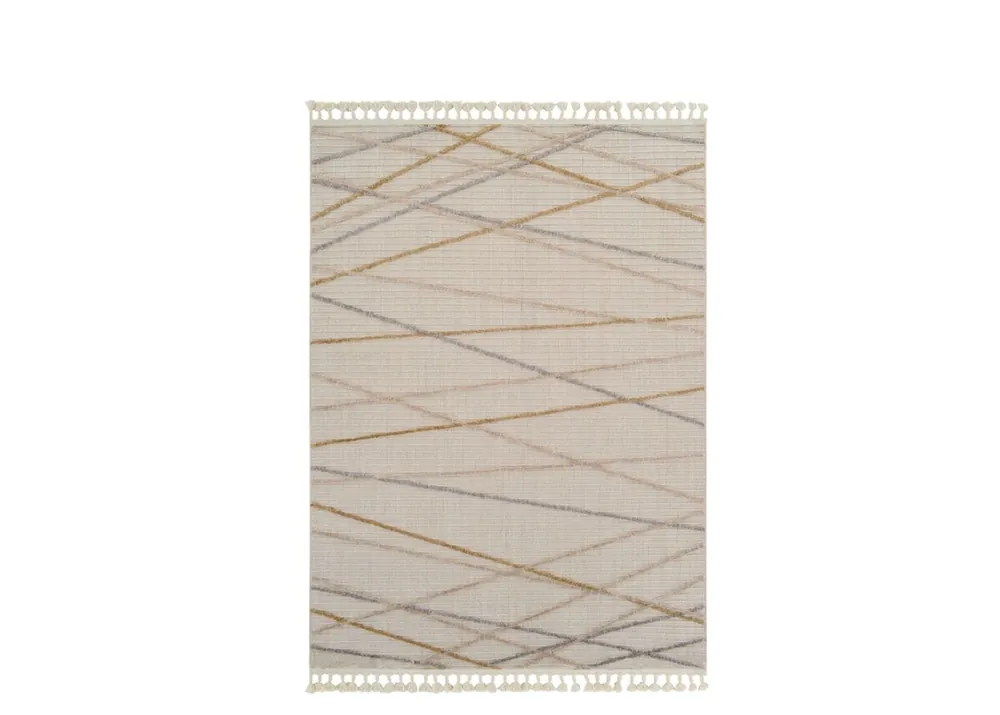Alfombra de 150x220 cm, marfil/beige - Textil
