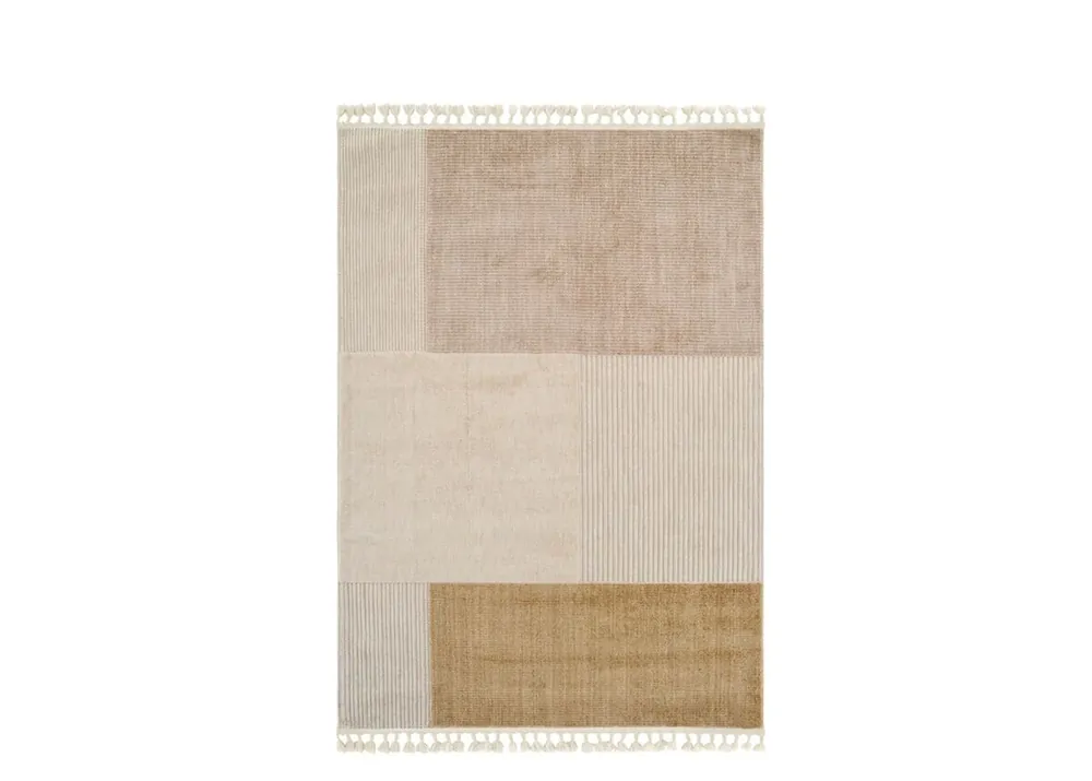 Alfombra 200x290 cm, marfil/oro - Textil
