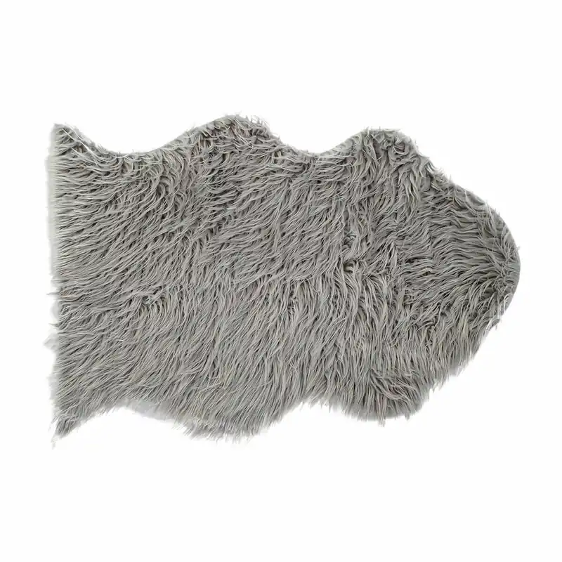 Alfombra DKD Home Decor Gris Con pelo 60 x 90 x 2 cm - Textil