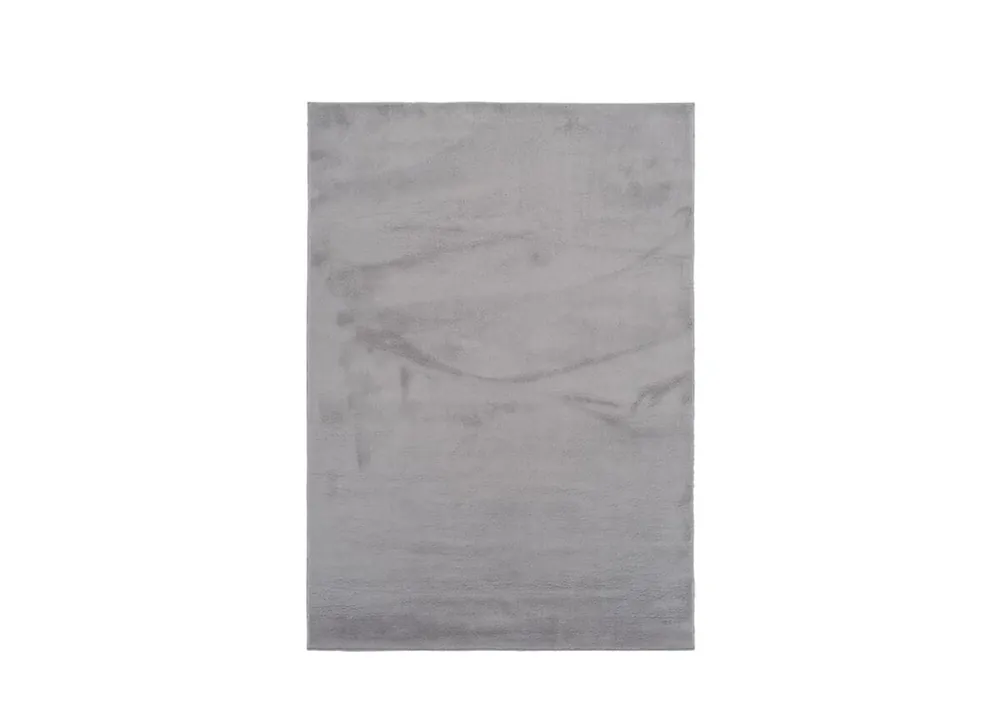 Alfombra despeinada 60x90 cm, plata lisa - Textil
