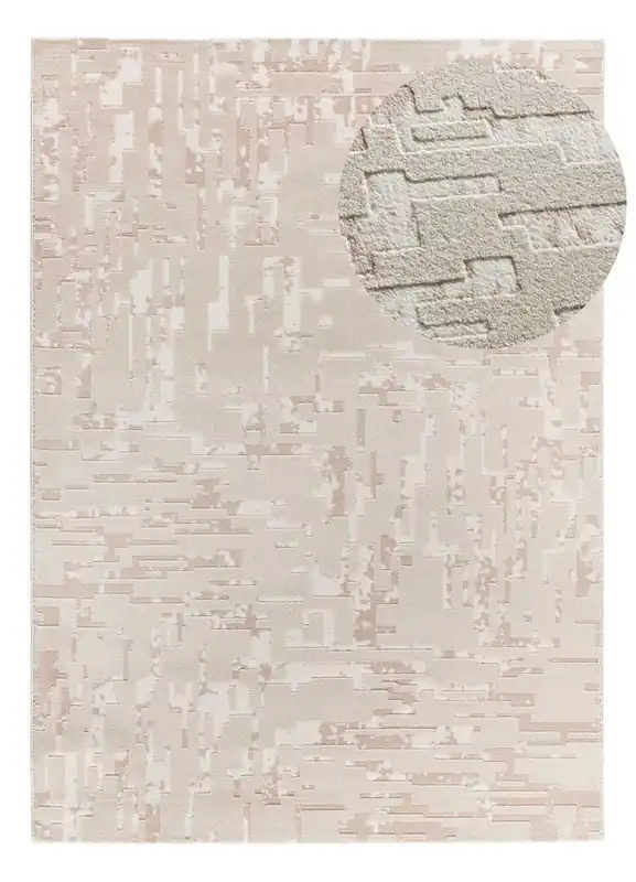Alfombra abstracta con relieve beige BARESA, 200x290 cm - ATTICGO