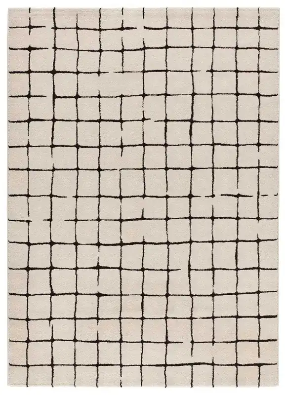 Alfombra abstracta en blanco y negro RETRO, 160x230 cm - ATTICGO