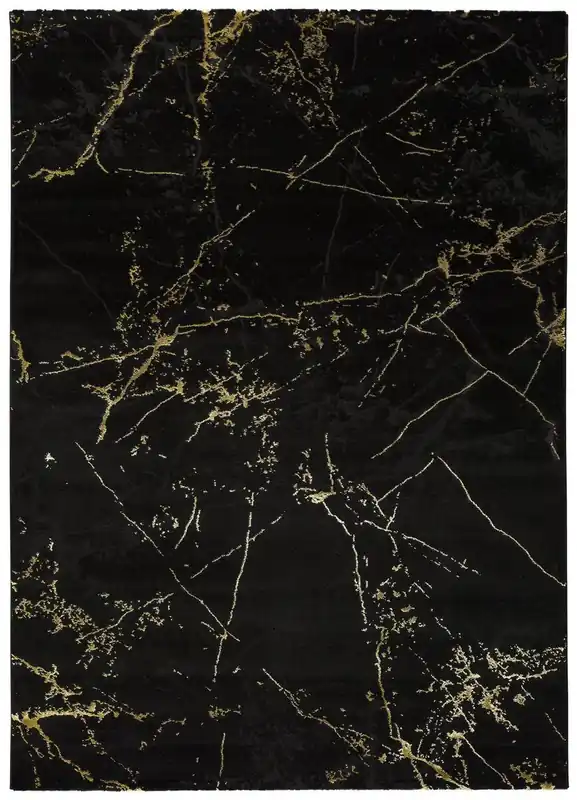 Alfombra abstracta en negro GOLD, 60x120 cm - ATTICGO