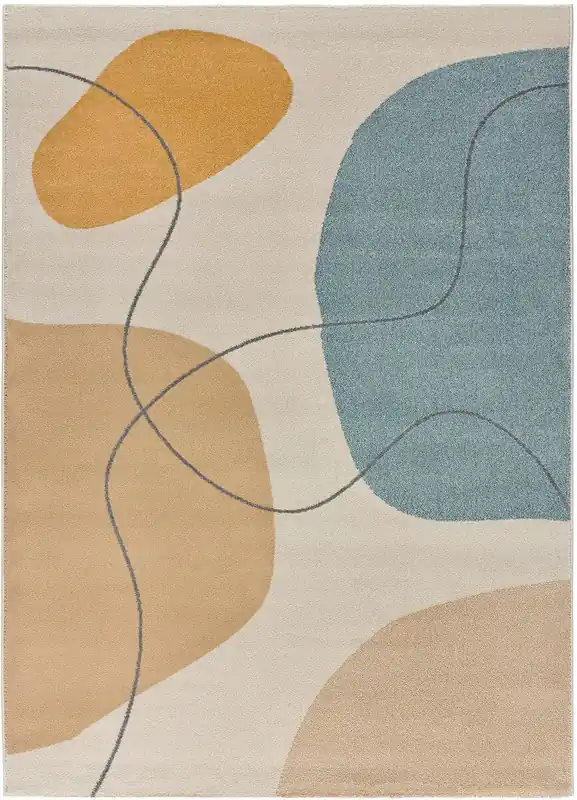Alfombra abstracta con formas orgánicas multicolor NEW YORK, 140x200 cm - ATTICGO