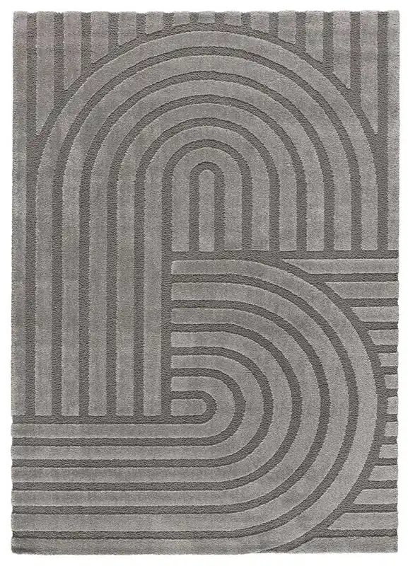 Alfombra con relieve de estilo escandinavo en gris SNOWY, 160x230 cm - ATTICGO