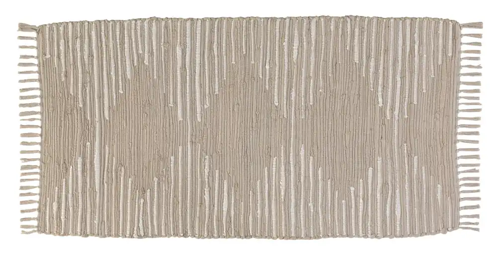 Alfombra Algodón Beige 60X120 Cm - Textil