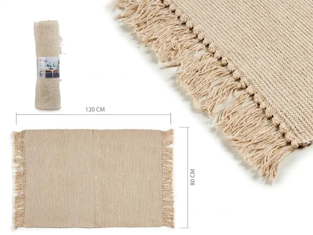 Alfombra de algodón NATURAL 80x120cm - Textil