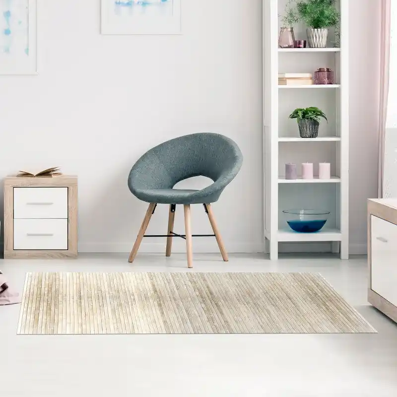 Alfombra de Bambú natural antideslizante Beige, 140 x 200 cm - Bebé