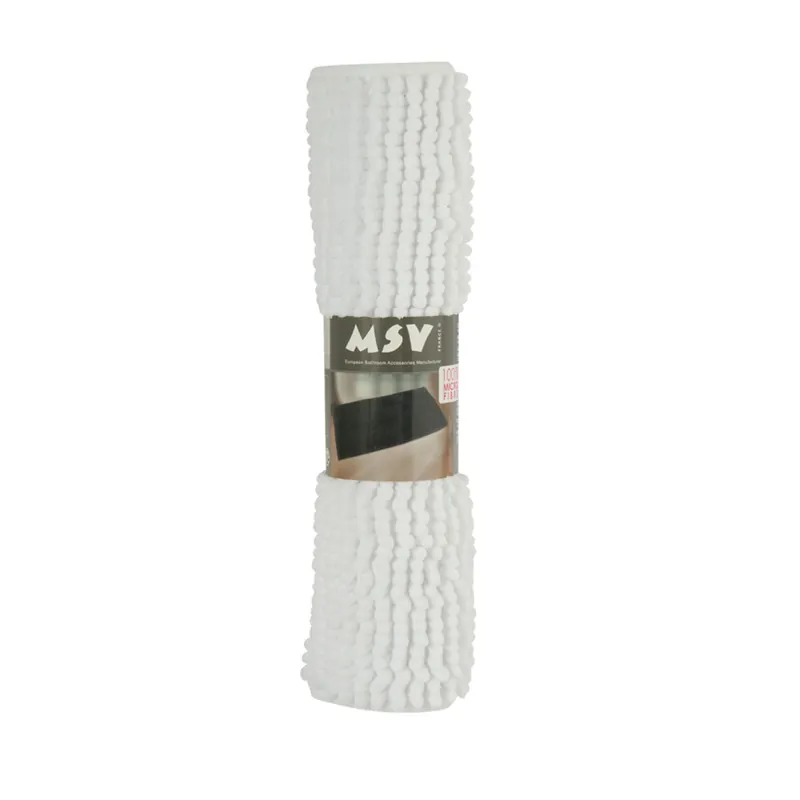 Alfombra De Baño Msv "Chenille" De Microfibra En Color Blanco 40 X 60 Cm - Textil