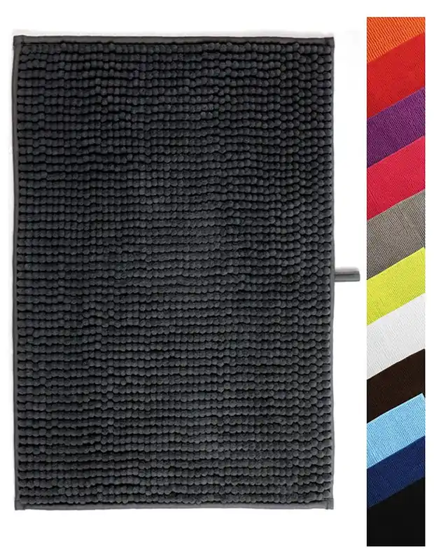 Alfombra De Chenille Para Baño, Color Fucsia (60 X 90 Cm) - Msv.