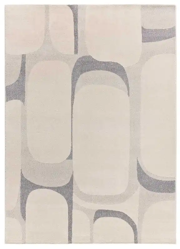 Alfombra de diseño abstracto plata PORTO, 80x150 cm - ATTICGO
