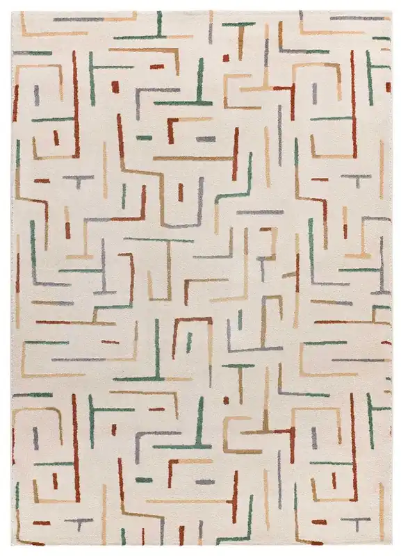Alfombra de diseño geométrico multicolor BERUTI, 133x190 cm - ATTICGO