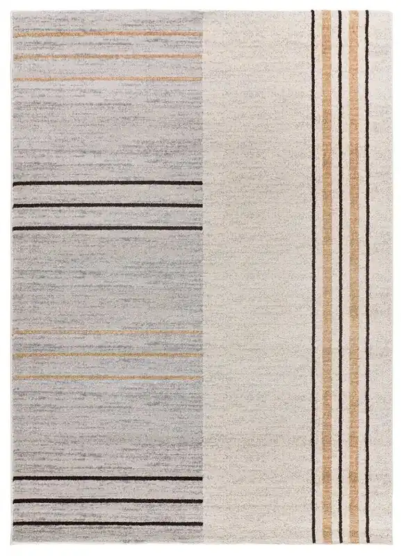 Alfombra de diseño geométrico gris CRAFT, 80x150 cm - ATTICGO