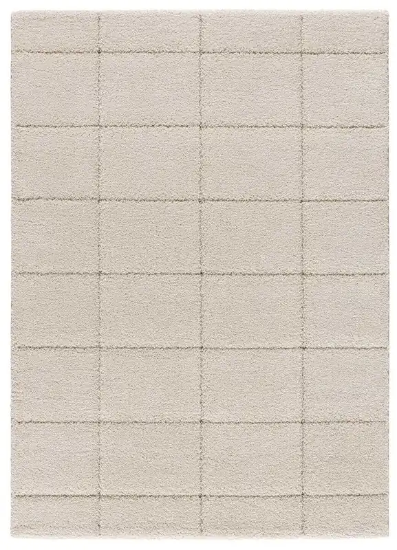 Alfombra de estilo escandinavo en blanco MOLIER, 133x190 cm - ATTICGO