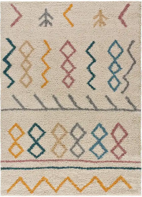 Alfombra de estilo étnico multicolor ULAI, 80x150 cm - ATTICGO