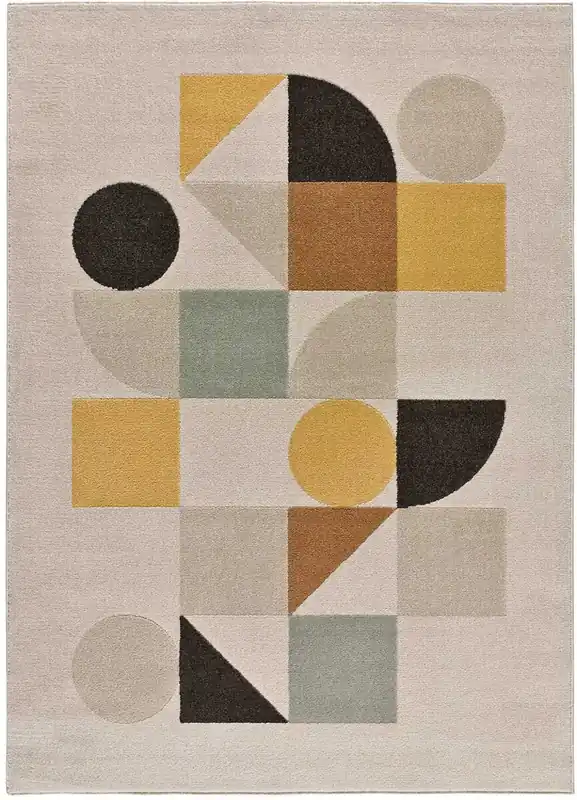 Alfombra diseños geométricos multicolor DOMUS, 120x170 cm - ATTICGO