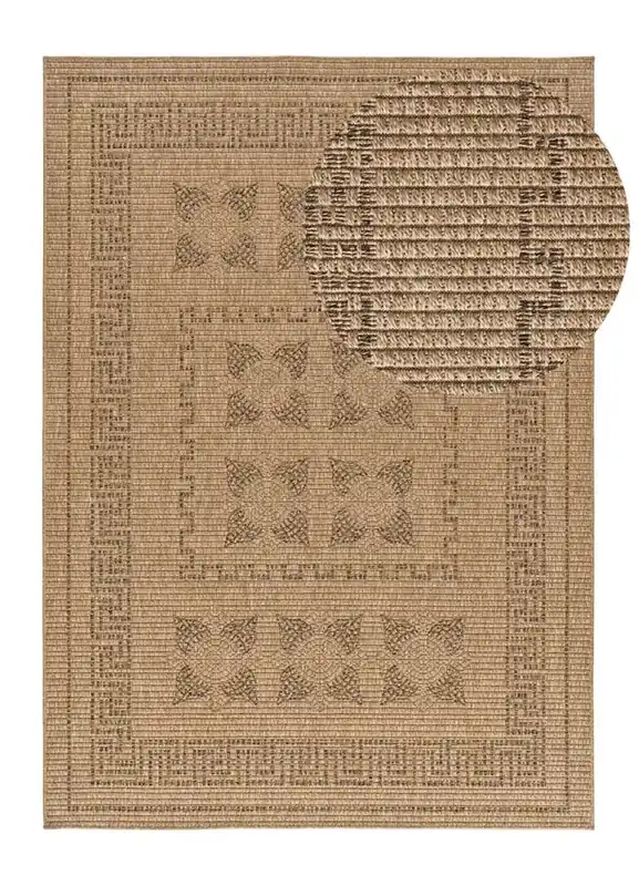 Alfombra exterior/interior clásica efecto yute natural ACRA, 200x290 cm - ATTICGO