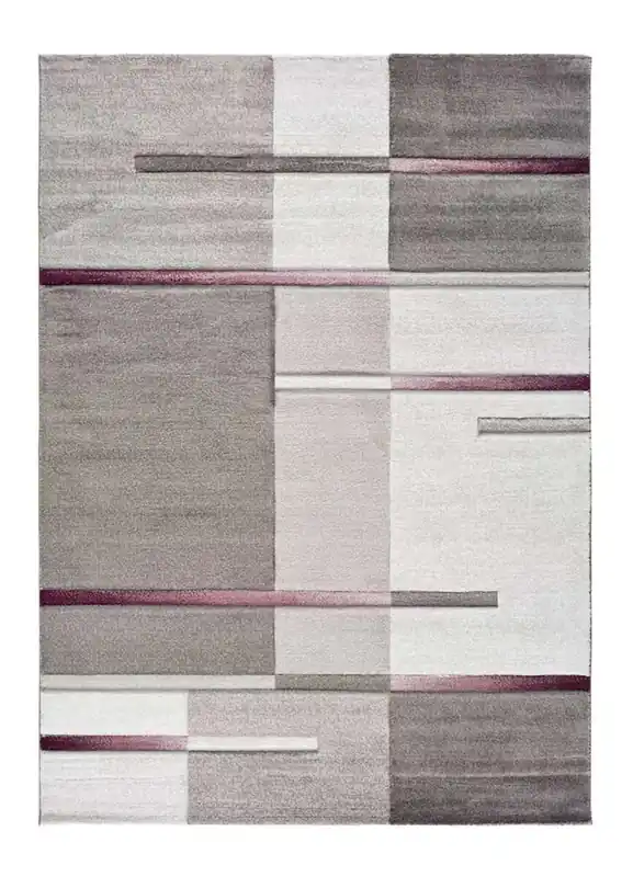 Alfombra geométrico lila / gris DETROIT, 160x230 cm - ATTICGO