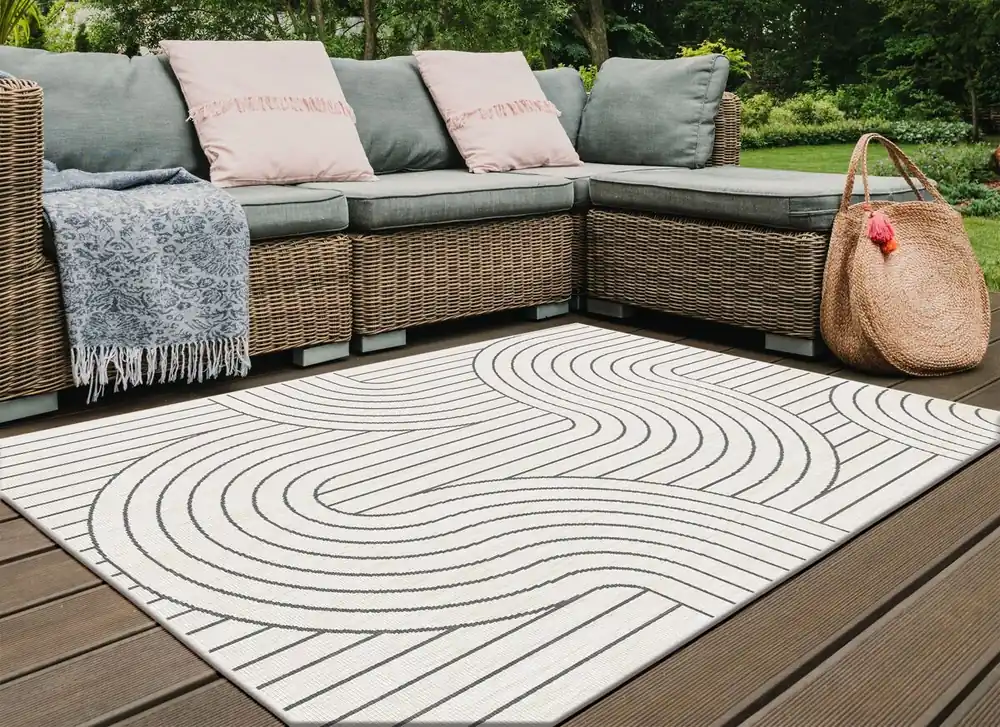 Alfombra interior & exterior WEAVES 160x230cm color gris - Textil
