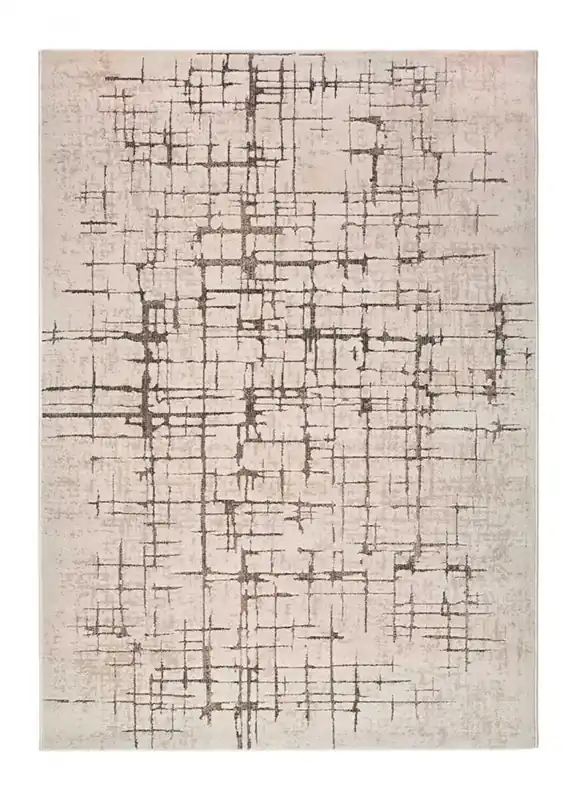 Alfombra moderno crema / marrón CERES, 133x190 cm - ATTICGO