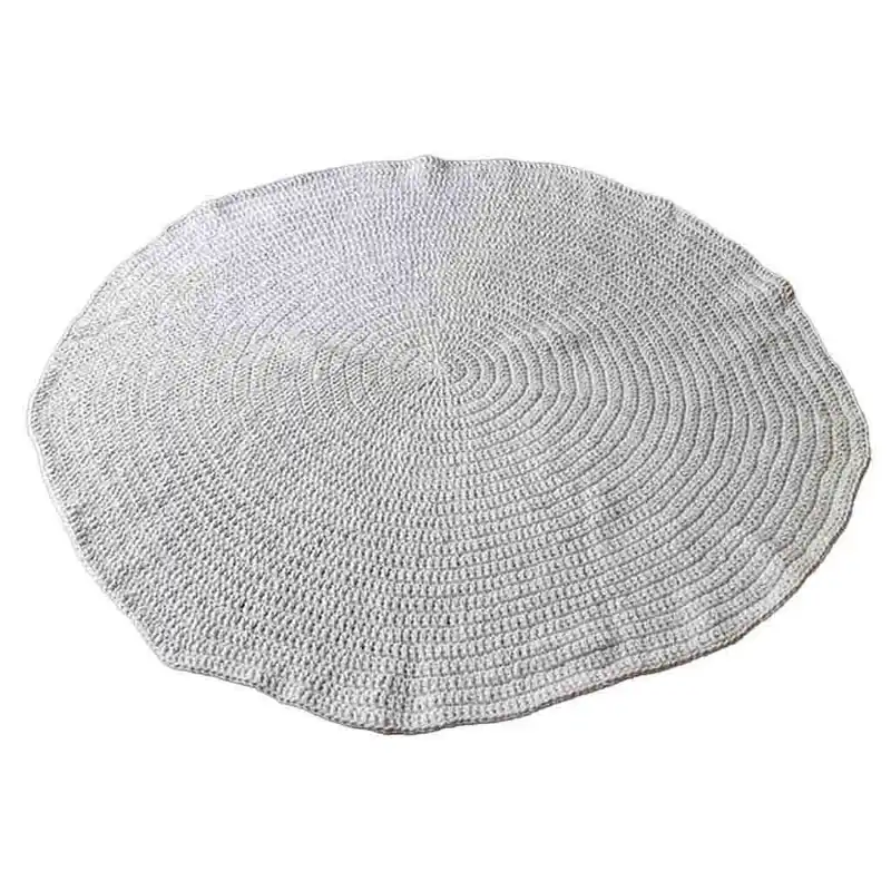 Alfombra redonda trenzada blanca d150x1h cm - Textil