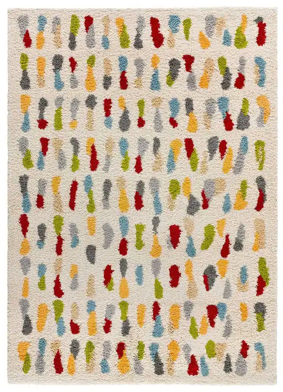 Alfombra shaggy geométrica multicolor BREMEN, 160x230 cm - ATTICGO