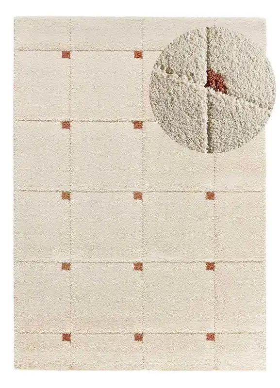Alfombra shaggy geométrica con relieve caldera BRENDA, 160x230 cm - ATTICGO