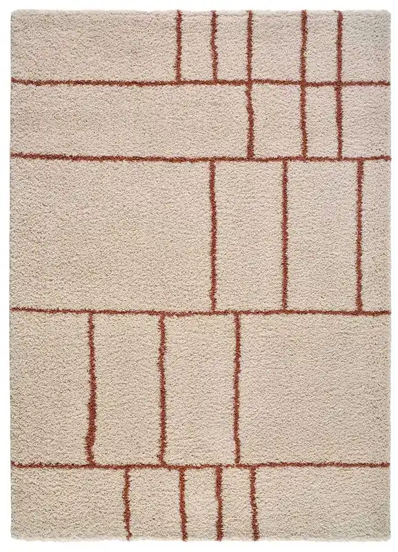Alfombra shaggy geométrica caldera HELIA, 133x190 cm - ATTICGO
