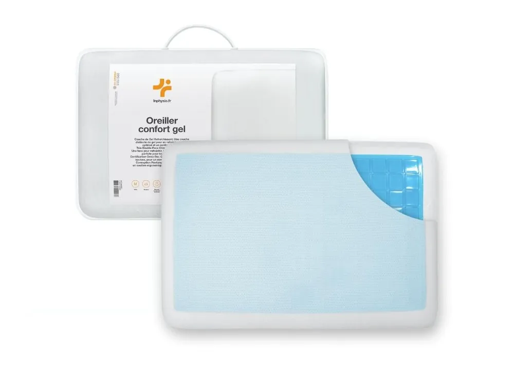 Almohada Rectangular Ergonómica con Gel Refrescante Doble Cara 60x40 cm - Textil