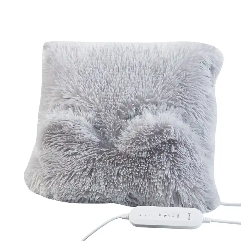 Almohadilla eléctrica Capurso lavable 100W Felpa 40x40x10 cm - Gris [en.casa]