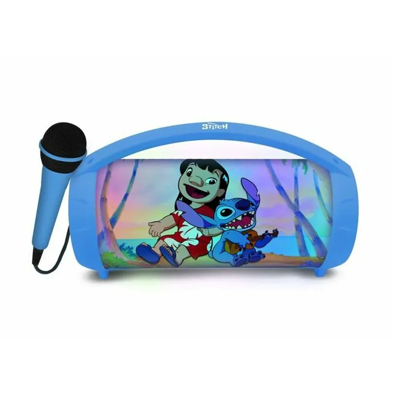 Altavoz Bluetooth con Micrófono Karaoke Lexibook Stitch Disney Azul - Electrónica