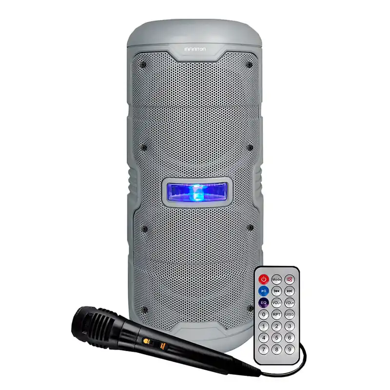 Altavoz Infiniton K-50 3600mAh 50W Bluetooth con micrófono+mando a distancia blanco 43x18,6x18,6 cm