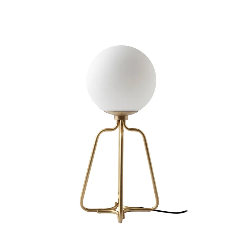 ANGEL CERDA Lámpara de sobremesa acero dorado y cristal blanco - Decoración