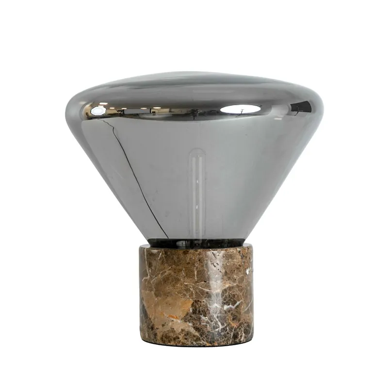 THE LUMINE Lámpara sobremesa cristal y mármol porcelánico - Decoración