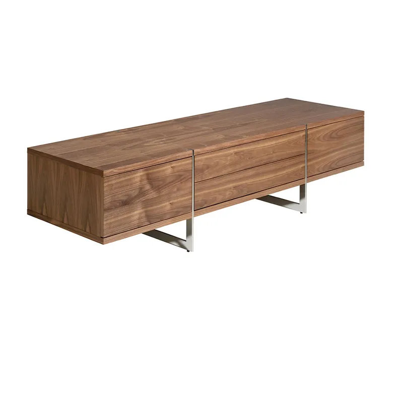 ANGEL CERDA Mueble TV nogal y acero cromado - Muebles