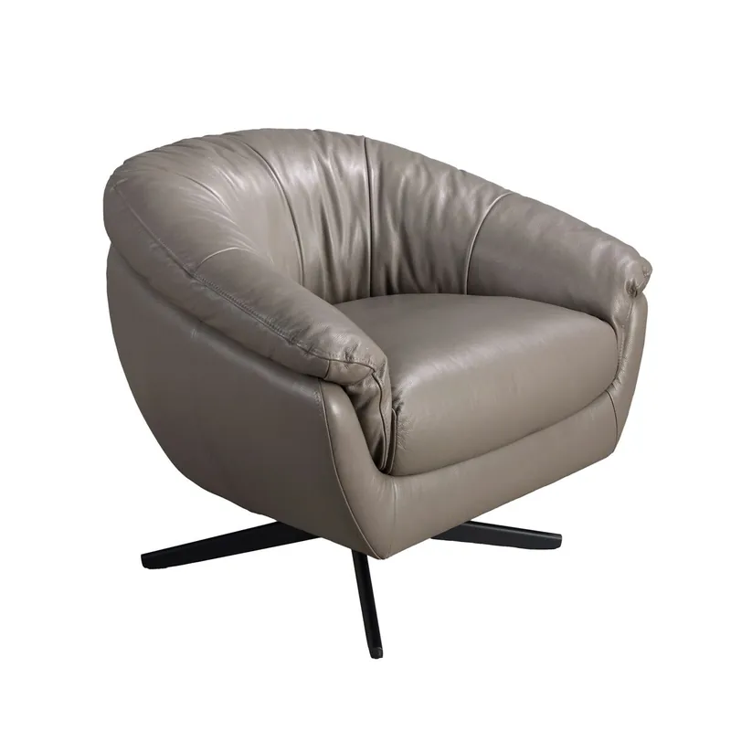 ANGEL CERDA Sillón giratorio piel gris - Sofás sillones puffs