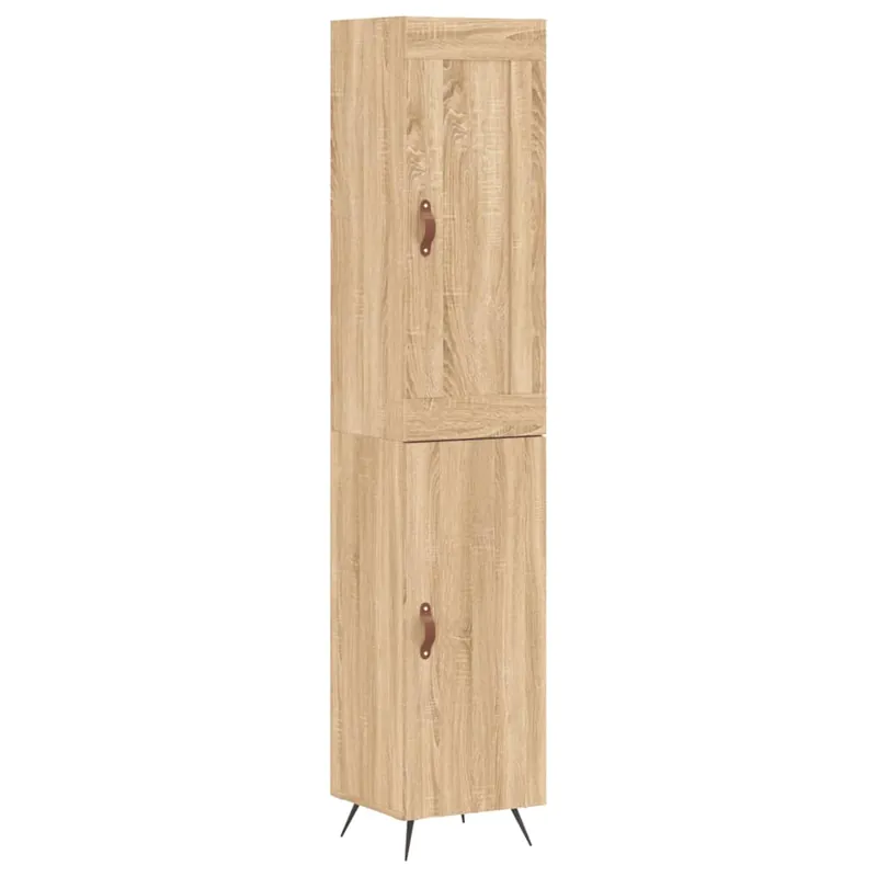 Aparador - Mueble de almacenamiento de madera contrachapada roble Sonoma 34,5x34x180 cm es3052