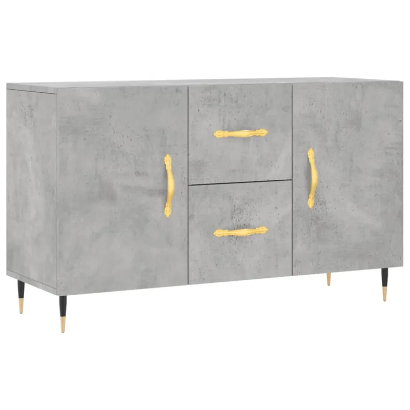 Aparador - Mueble de almacenamiento de madera de ingeniería gris hormigón 100x36x60 cm es3272