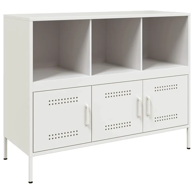 Aparador - Mueble de almacenamiento acero gris antracita 100,5x39x79 cm es95