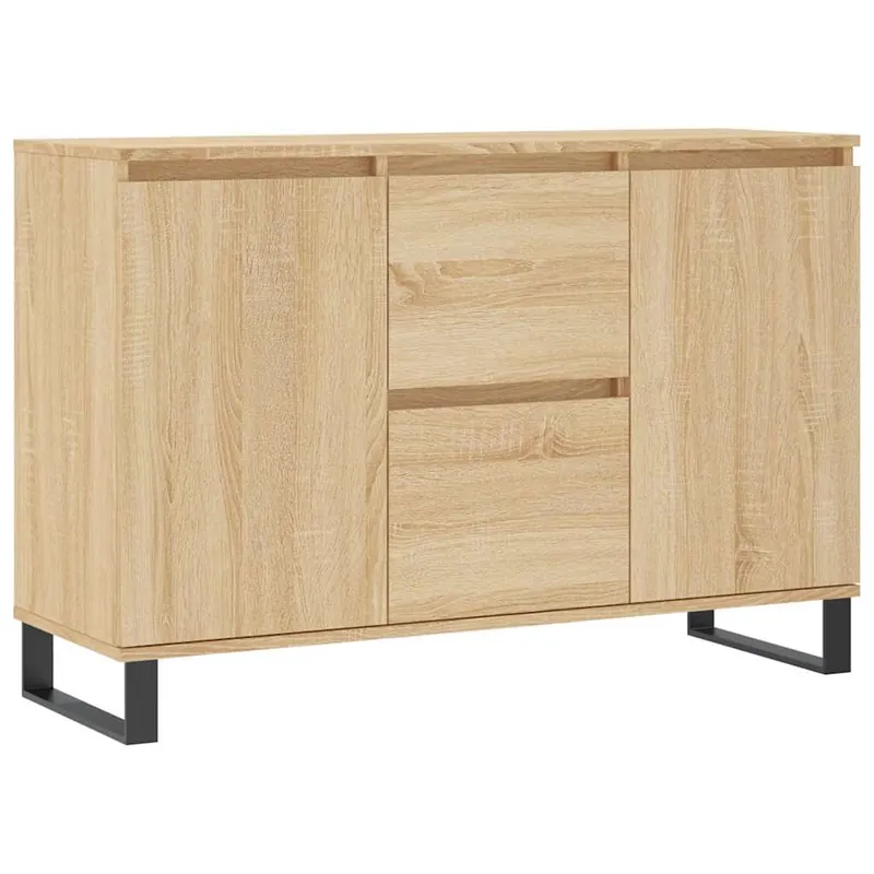 Aparador - Mueble de almacenamiento de madera de ingeniería envejecida 101,5x35x70 cm es3230