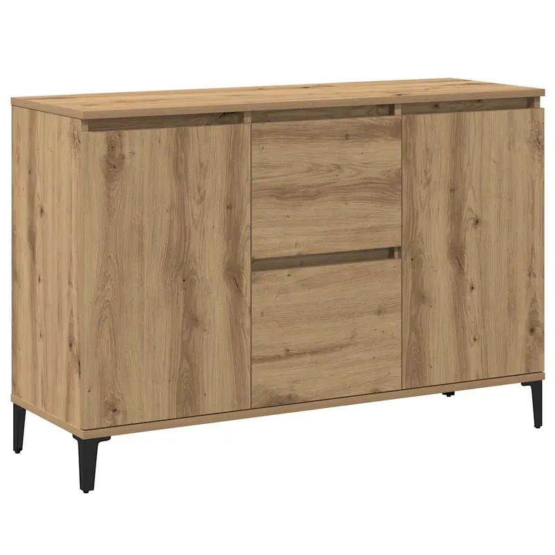 Aparador - Mueble de almacenamiento de madera contrachapada gris hormigón 102x35x70 cm es2640