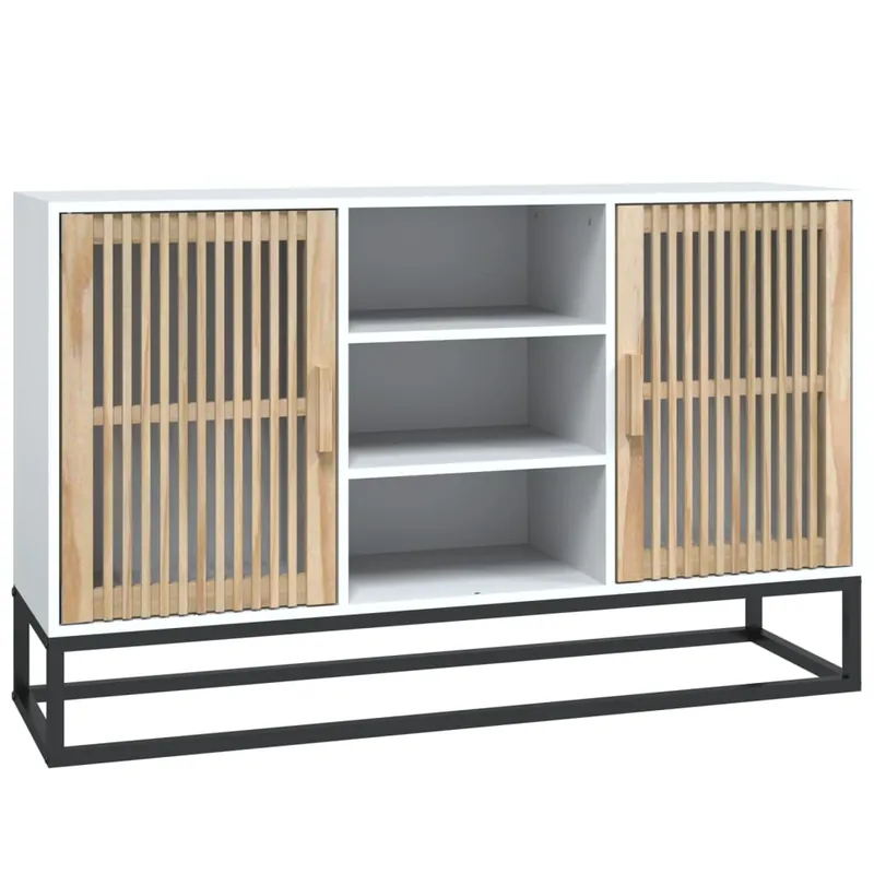Aparador - Mueble de almacenamiento de madera contrachapada negro 105x30x65 cm es2944