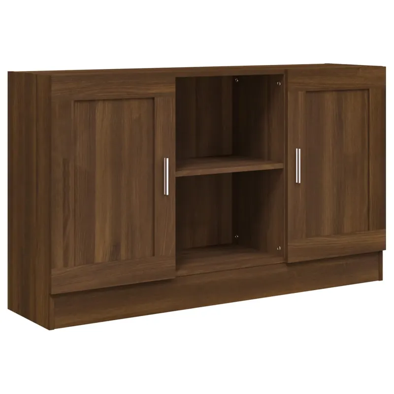 Aparador - Mueble de almacenamiento de madera contrachapada gris hormigón 120x30,5x70 cm es2644