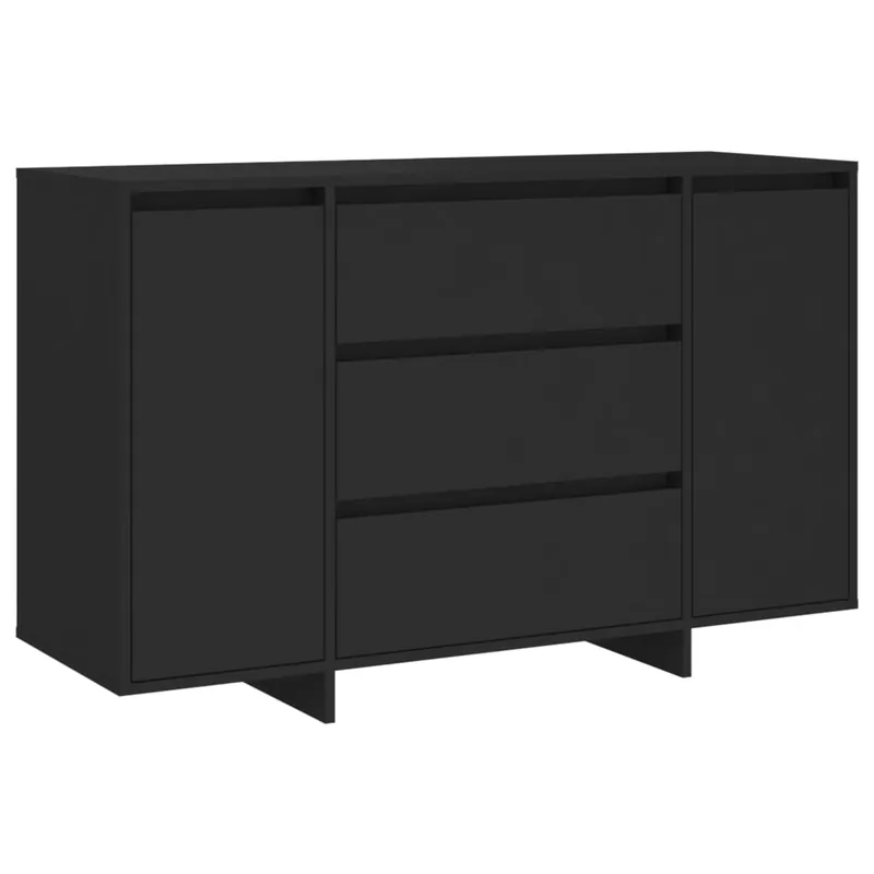 Aparador - Mueble de almacenamiento con 3 cajones contrachapado blanco brillo 120x41x75 cm es1692