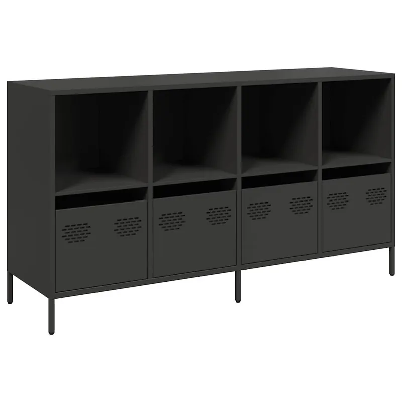 Aparador - Mueble de almacenamiento de acero laminado en frío blanco 135x39x73,5 cm es2277